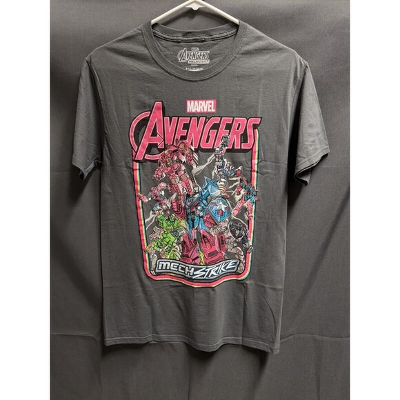 Marvel Avengers Mech Strike Gray Graphic Tee Adult Size Small - Picture 1 of 3